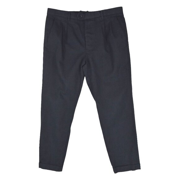 *Flaw* Saints Women Pants 32 Tallis Trouser Charcoal Wool Blend Tapered Ankle - Picture 1 of 10